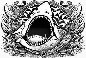 Forearm shark teeth tattoo idea