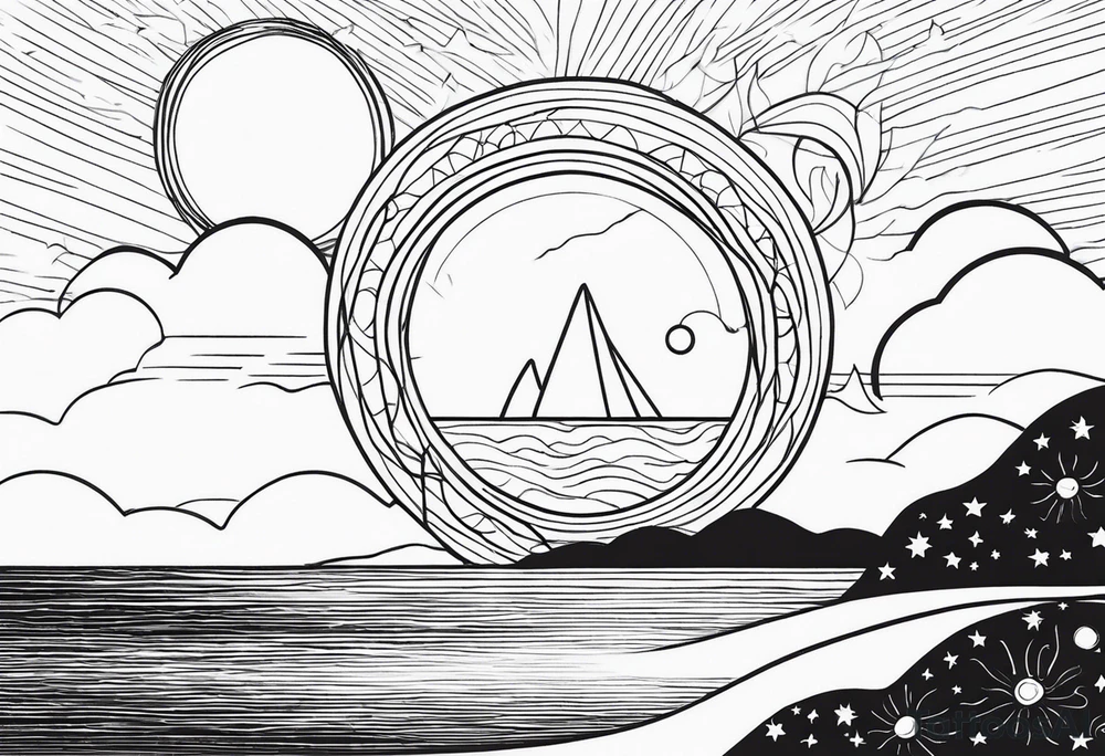elif letter
 and sun tattoo idea