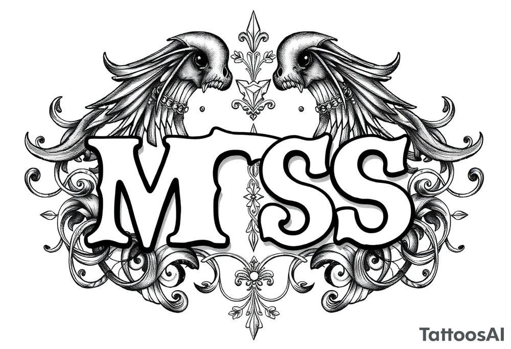 Menace to Society with patterns with the letters MTS tattoo idea