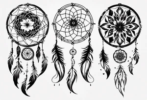 Phoenix floral dream catcher tattoo idea