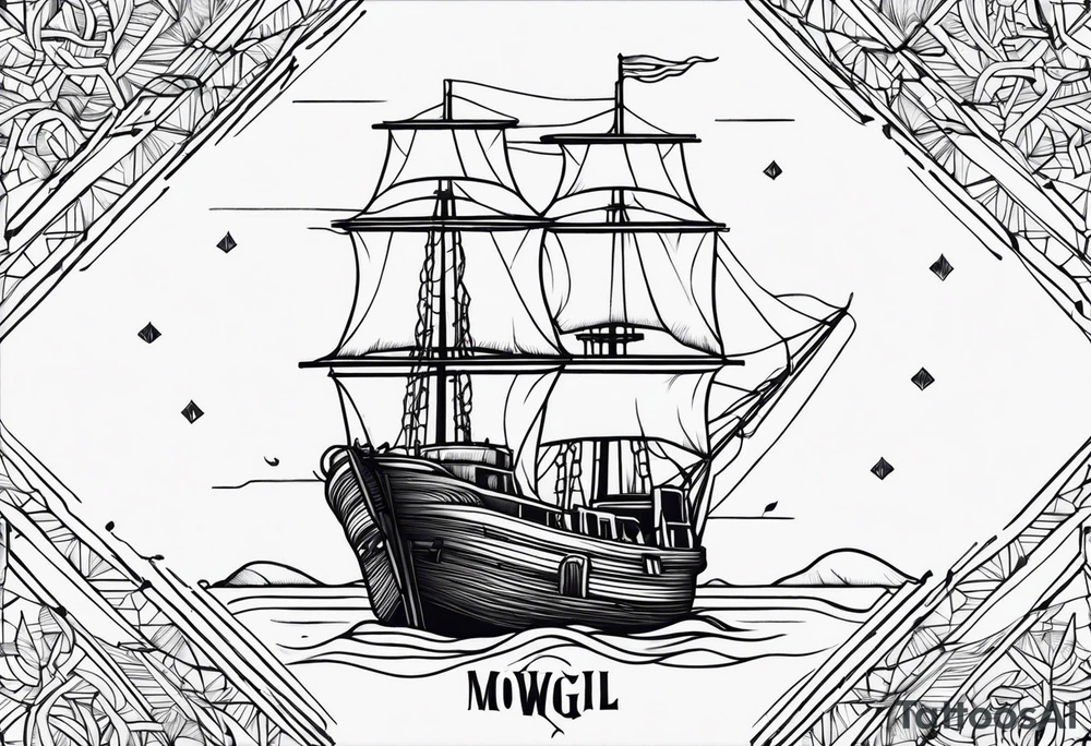 Mowgli style, thin line, nautical themed, forearm location tattoo idea