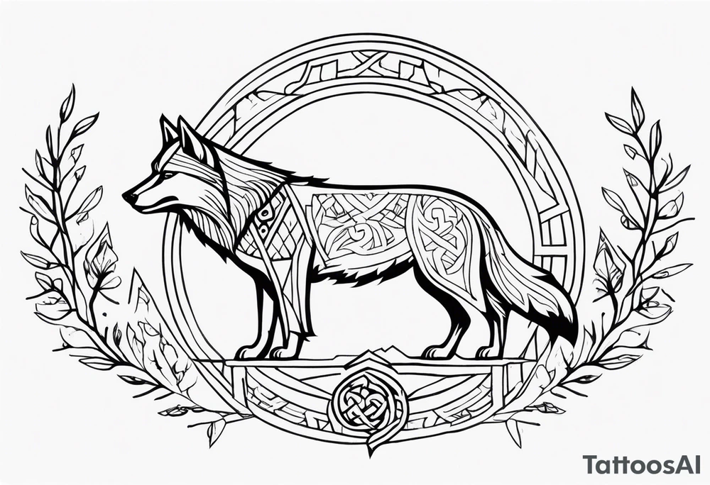 Slavic wolf tattoo idea
