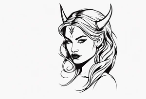 Woman devil tattoo idea