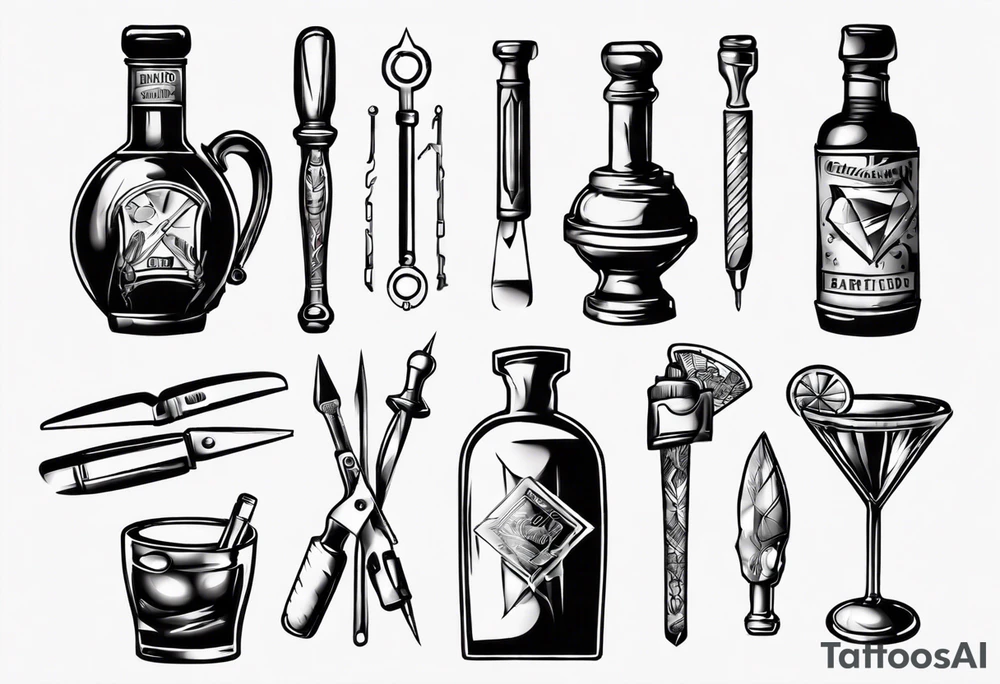 Bartender tools tattoo idea