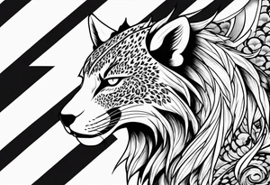 nine tailed fox demon slayer anime leopard skin tattoo idea