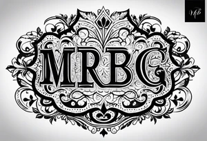 letters: "MRBG" underlined
simple, clear, plain, unadorned tattoo idea