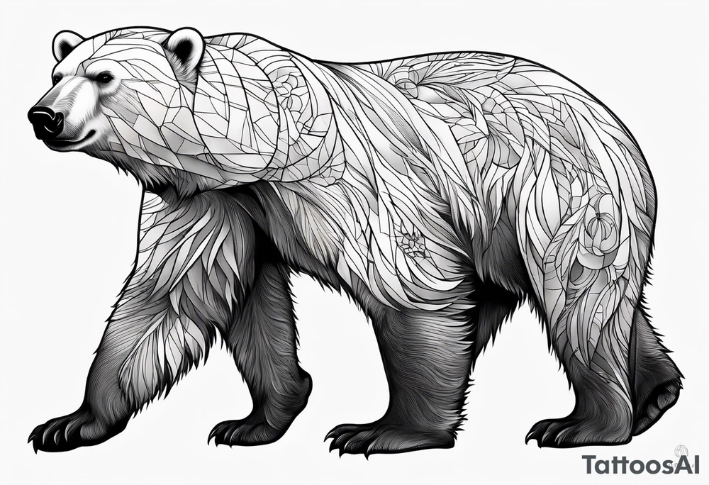Polar bear in a minimalist but masculine 
 way tattoo idea
