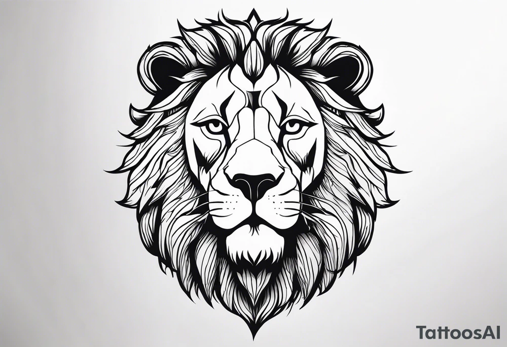 powerful majestic lion, close-up tattoo idea