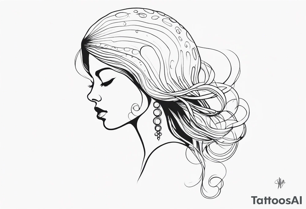 jellyfish woman tattoo idea