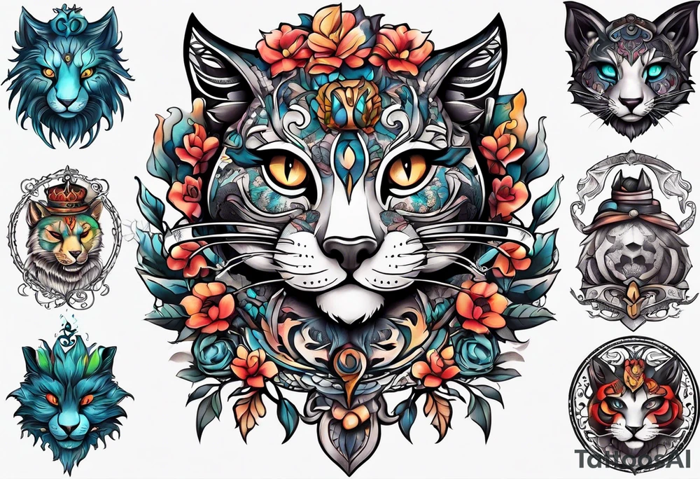 small Cheshire full body tattoo idea