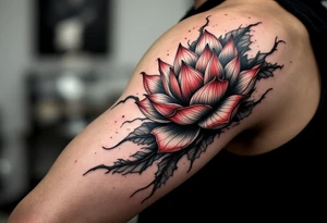 ideas with lotus (make red and black) tattoo idea