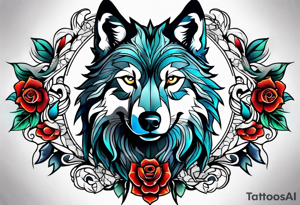 Stoned Wolf tattoo idea