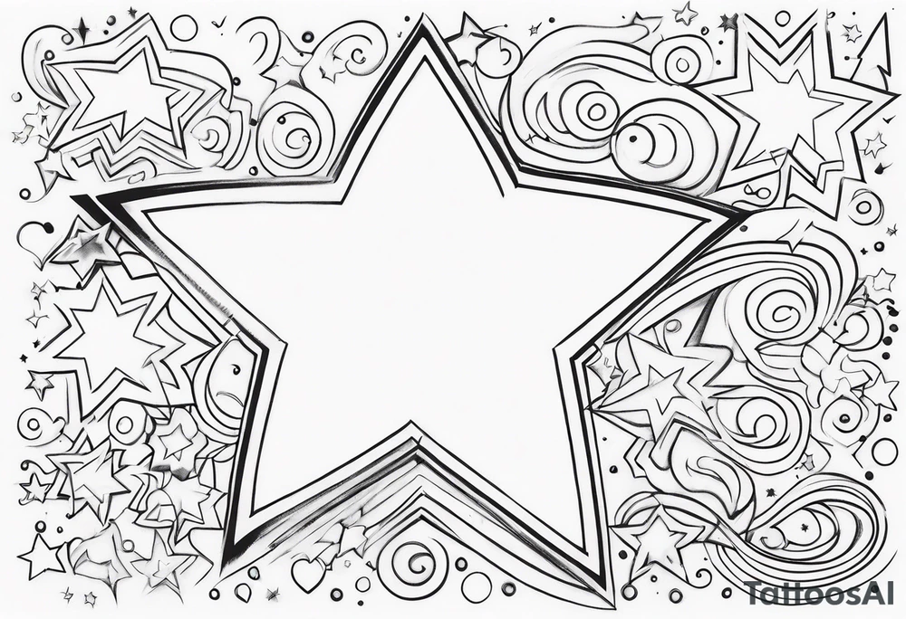 fine line stars and sparkles tattoo idea