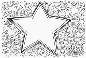 fine line stars and sparkles tattoo idea