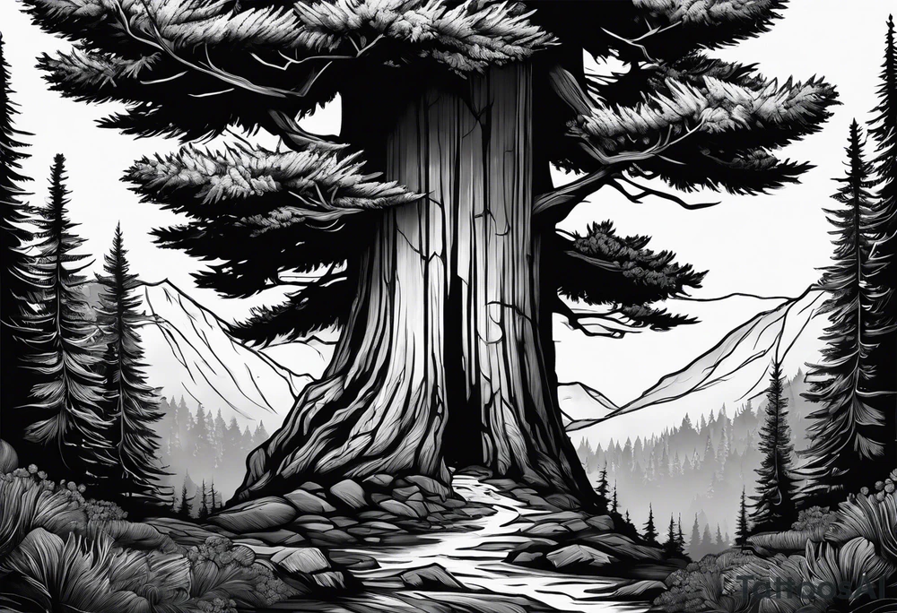 Redwood forrest tattoo idea