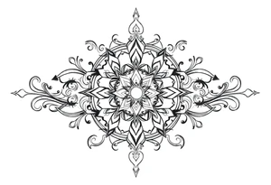 mytical shaman and witch ancient ornament with rhyme tattoo idea