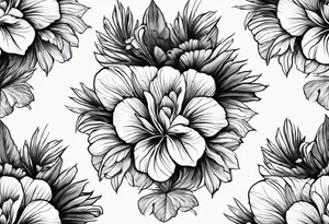 sea, flower, palm tattoo idea