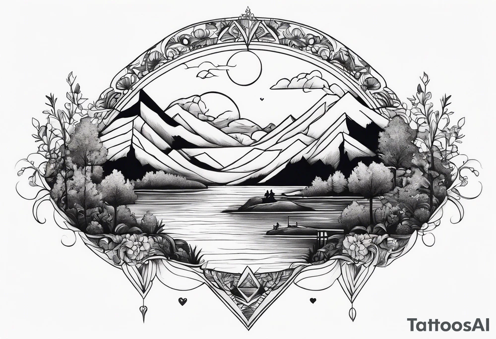 romantic scenery tattoo idea