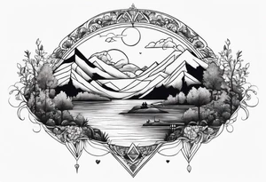 romantic scenery tattoo idea