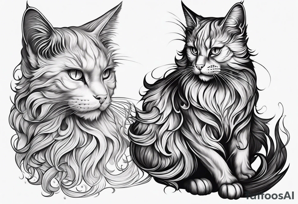 Ghost cat tattoo idea