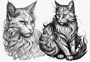 Ghost cat tattoo idea