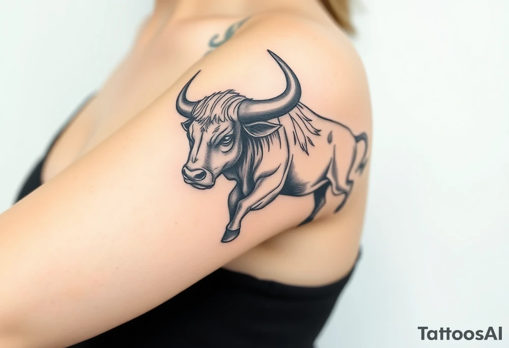 Powerfull majestic bull tattoo idea