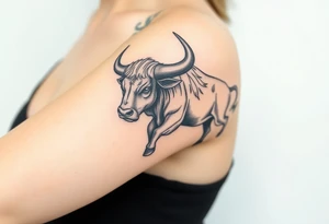 Powerfull majestic bull tattoo idea