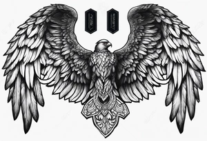 Black archangel wing tattoo idea