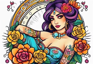 Amuleto con flor tattoo idea