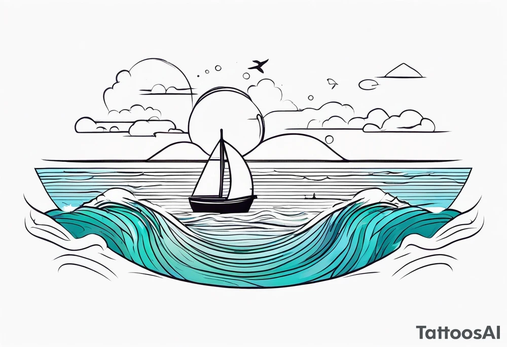 calm sea background tattoo idea