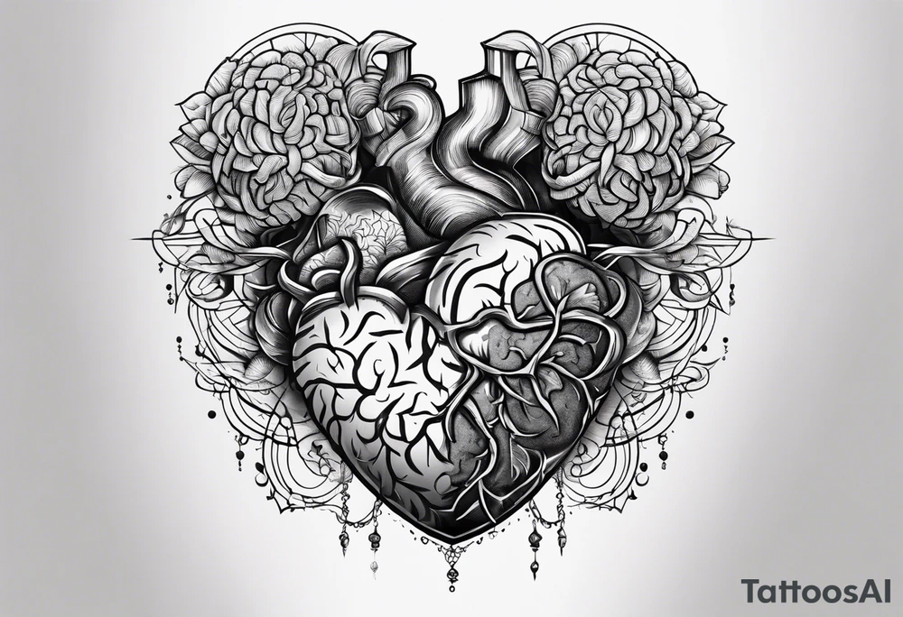 brain, heart, Battle tattoo idea