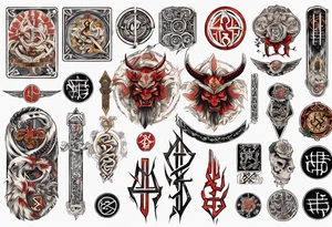 Nórdic runes Style yakuza tattoo idea