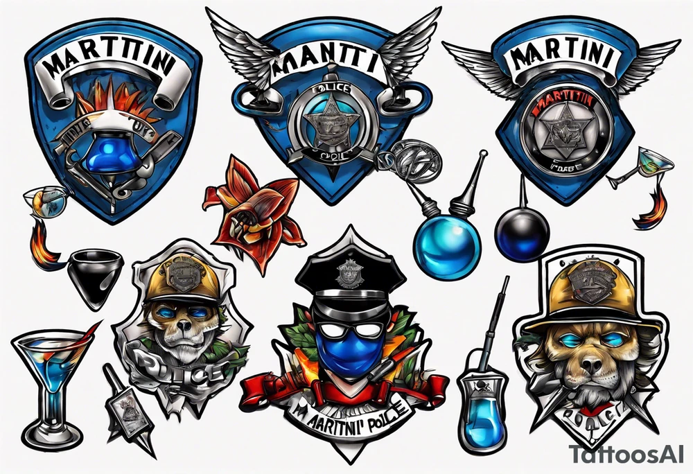 martini police tattoo idea