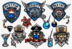 martini police tattoo idea