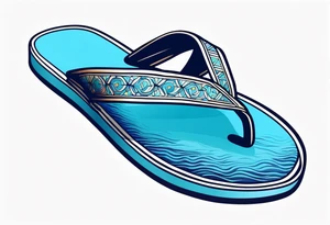 tiny blue flip flop tattoo idea