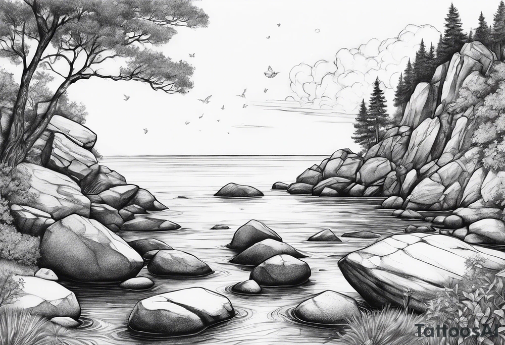 Wish, rocks, skipping tattoo idea