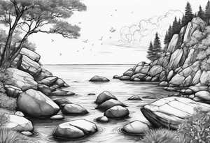 Wish, rocks, skipping tattoo idea