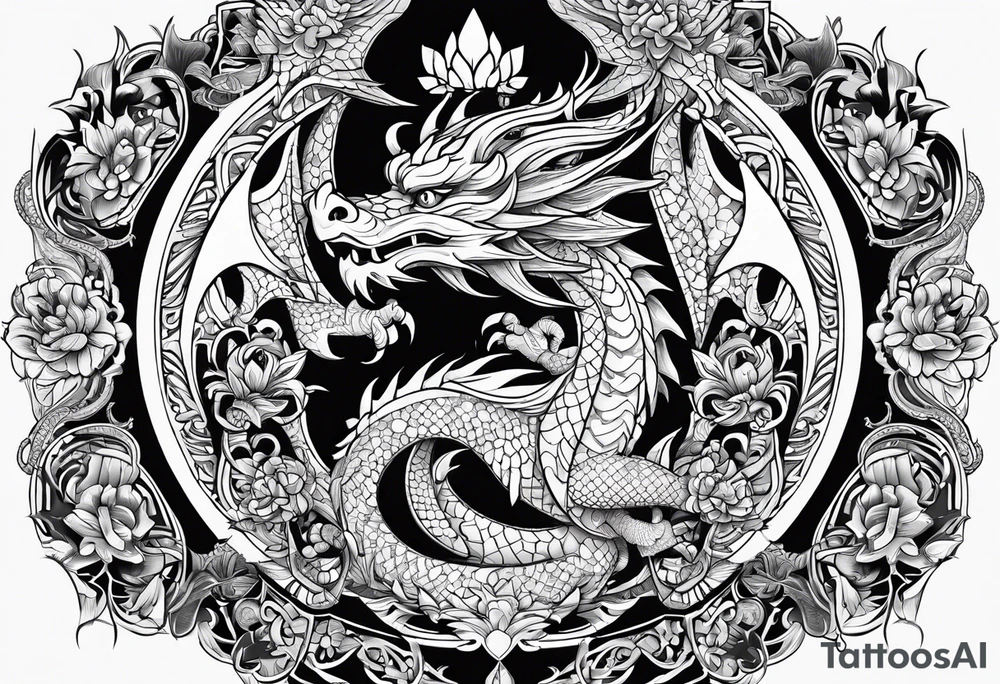 dragons mandala tattoo idea