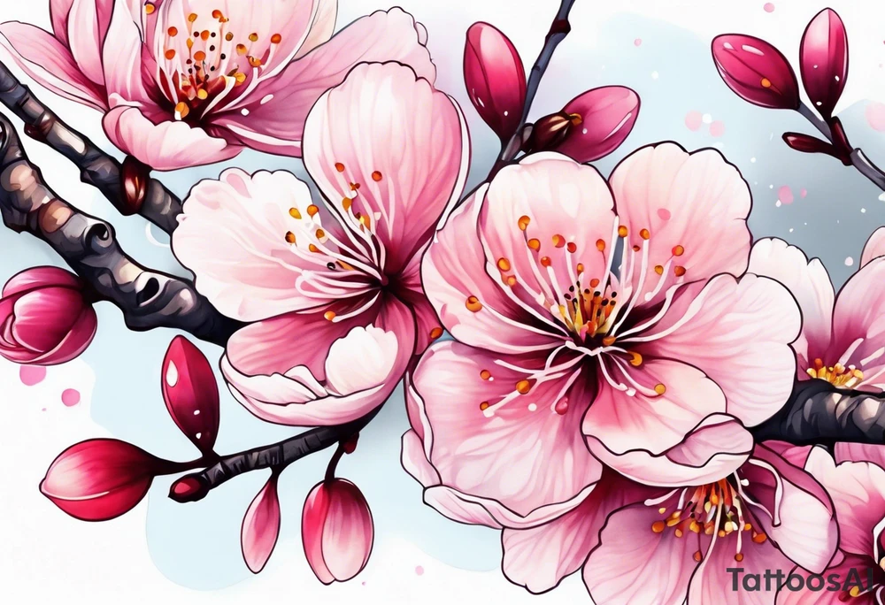 Cherry blossoms tattoo idea
