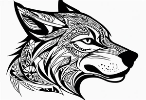 Side view Angry tribal  wolf tattoo idea