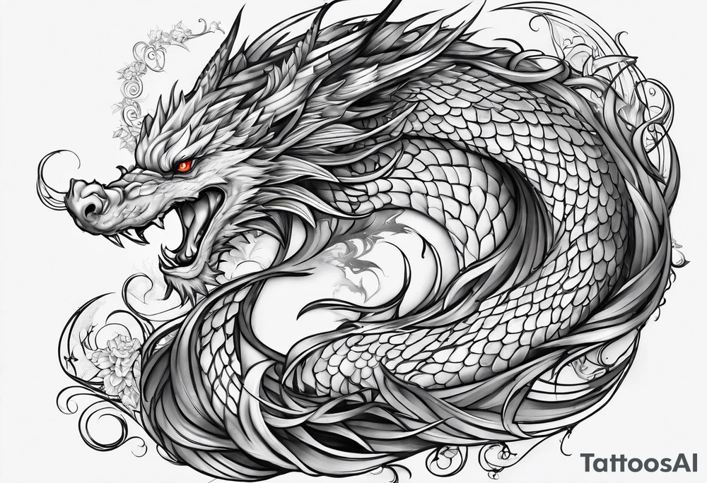 Mädchen drache tattoo idea