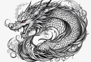 Mädchen drache tattoo idea