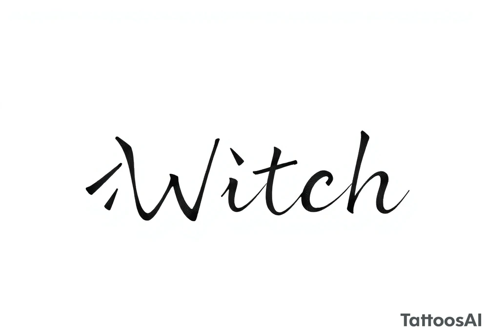 The word “싸이커스” and witch tattoo idea