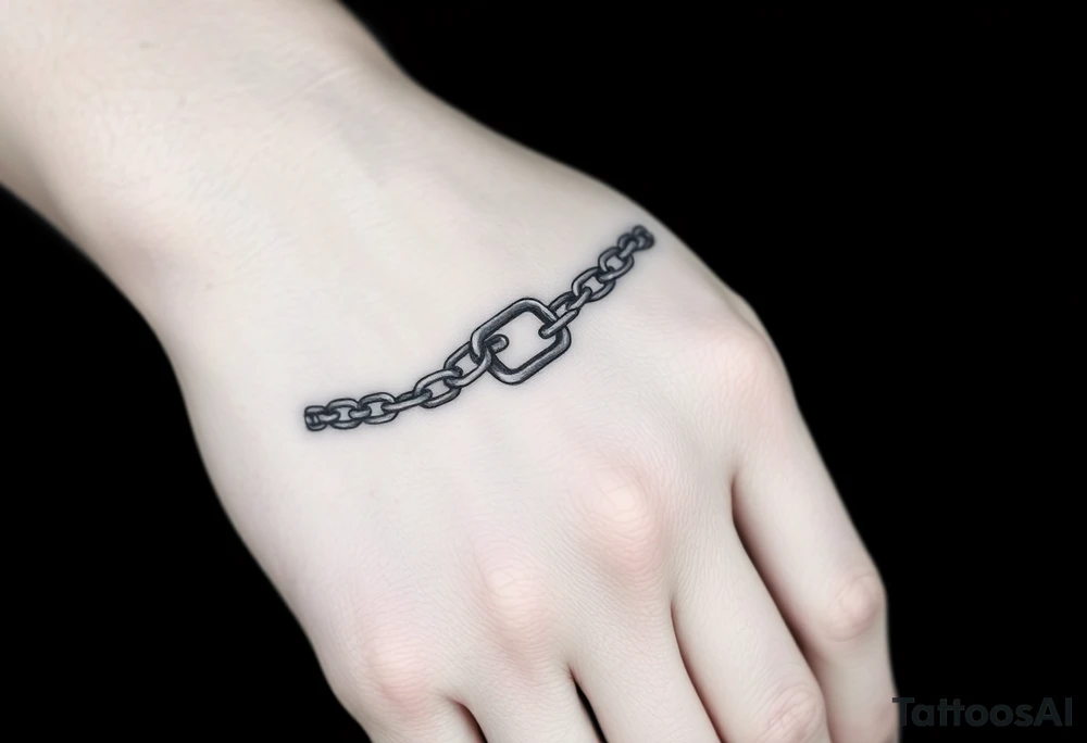 Chains wrapped on pointer finger and connected to thumb fro my wrist tattoo idea
