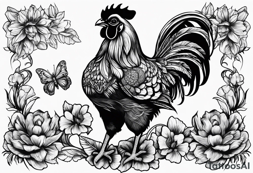 Chicken, bear, bug tattoo idea
