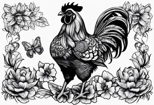 Chicken, bear, bug tattoo idea