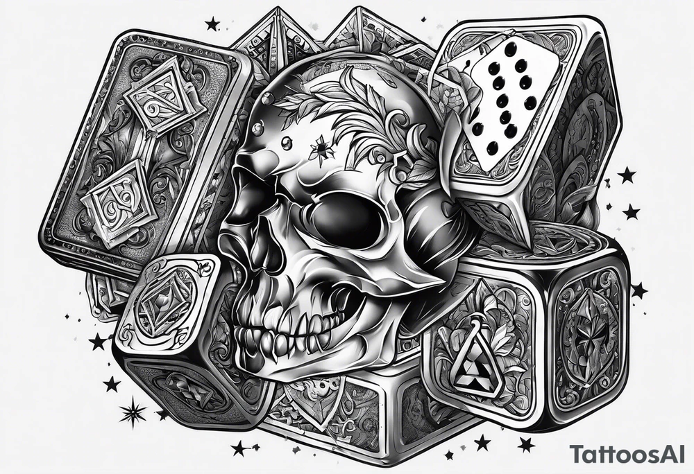 cards and dice tattoo idea