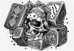 cards and dice tattoo idea