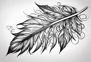Feather flowers tattoo idea