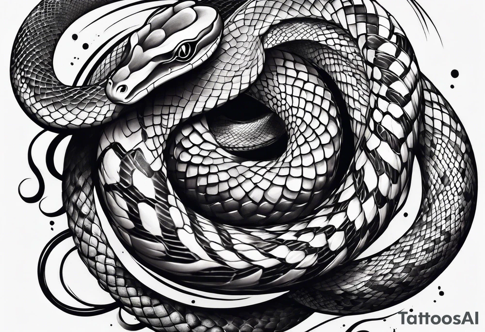 snake wrapped around arm tattoo idea